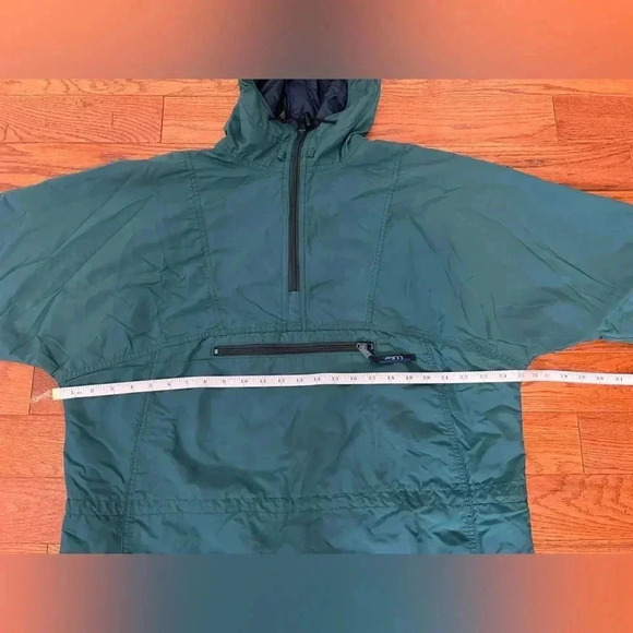 Vintage 90s LL BEAN Anorak Hoodie Half Zipper Jacket Mountain Green Colour Sz L - Picture 5 of 13